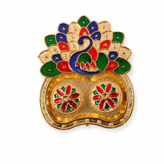 Peacock Shaped Kankavati – Traditional Puja Storage Box