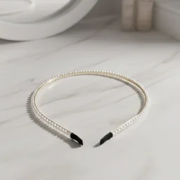 Pearl Beaded Hair Band – Elegant Slim Golden Metal Headband