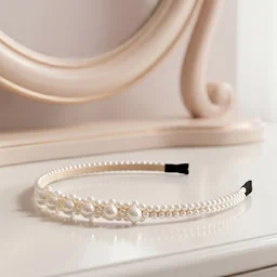 Pearl Beaded Headband – Elegant and Lightweight for Daily & Party Wear