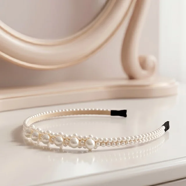 Pearl Beaded Headband – Elegant and Lightweight for Daily & Party Wear