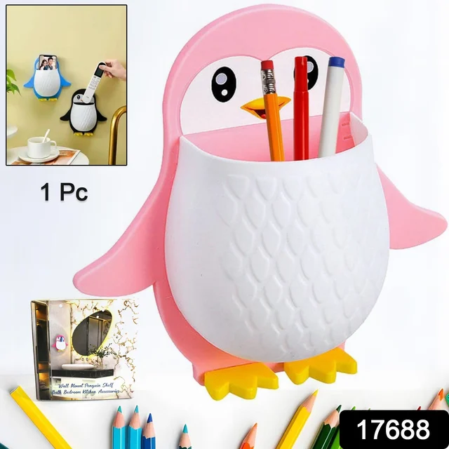 Penguin Storage Box – Wall Mount Organizer for Remote & Toothbrush | VoltDesk