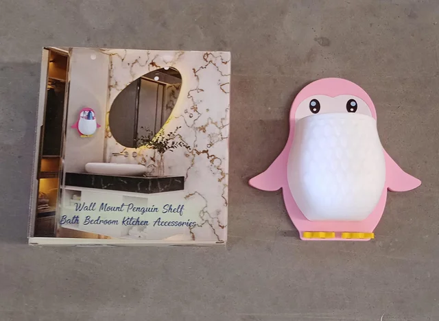 Penguin Storage Box – Wall Mount Organizer for Remote & Toothbrush | VoltDesk