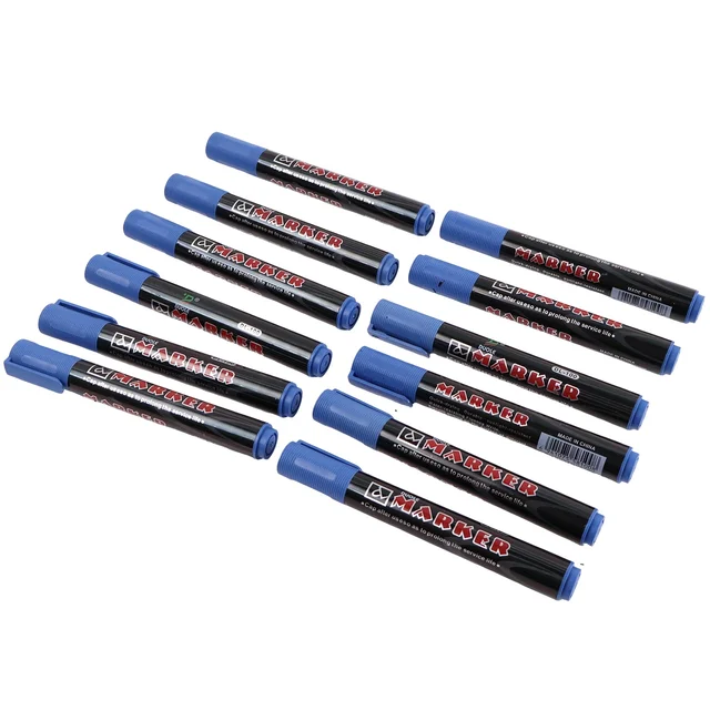 Permanent Blue Marker Pens – Vibrant, Waterproof 12-Pack