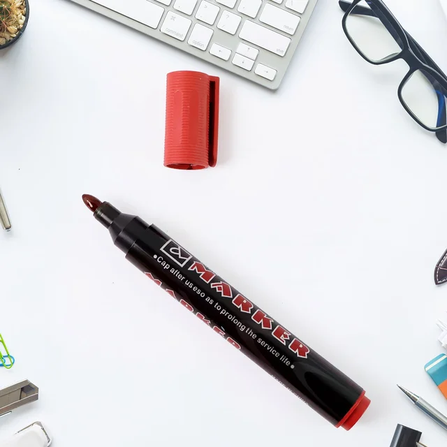 Permanent Red Marker Pen Set – Vibrant Waterproof Ink, 12-Pack