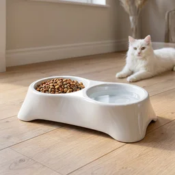 Pet Double Bowl Feeder – Anti-Slip Design for Easy Feeding