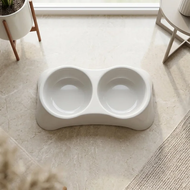 Pet Double Bowl Feeder – Anti-Slip Design for Easy Feeding