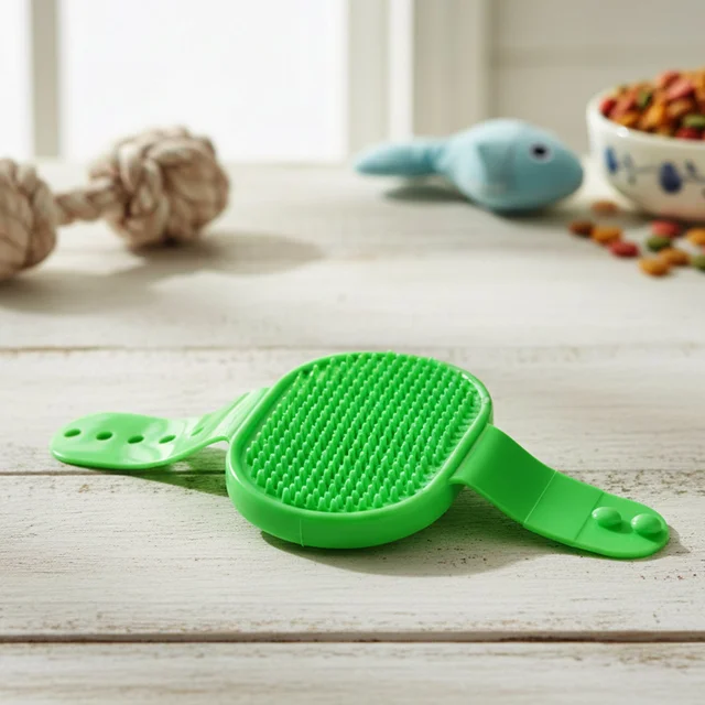 Pet Grooming Bath Brush – Soft Bristles with Adjustable Strap