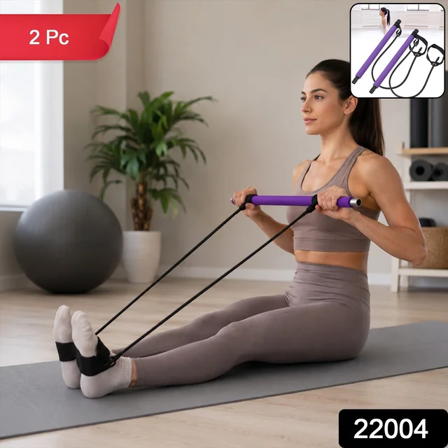 Pilates Bar with Resistance Bands – Full-Body Home Workout Kit
