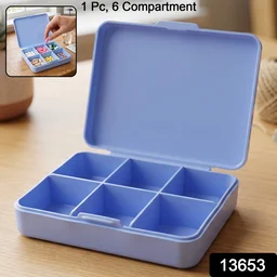 Pill Organizer Box – Compact 6-Compartment Daily Medicine Storage