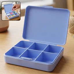Pill Organizer Box – Compact 6-Compartment Daily Medicine Storage