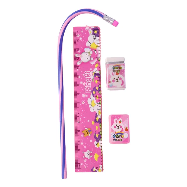 Pink Kids Stationery Set – 4-in-1 School Essentials