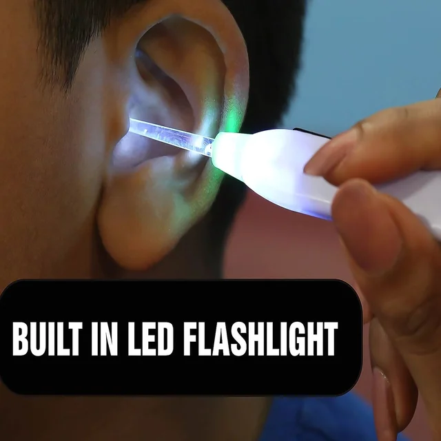 Pink LED Ear Pick with Flashlight and Tweezer – Safe Ear Cleaning