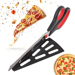 Pizza Cutter Scissors – Stainless Steel with Removable Spatula | Quickslice