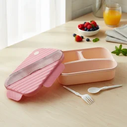Plastic 3 Compartment Lunch Box for Kids, Organized & Portable