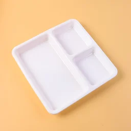 Plastic 3-Compartment Plate – Durable & Portion-Controlled Meal Serving