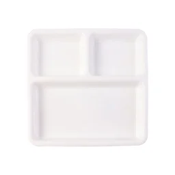 Plastic 3-Compartment Plate – Durable & Portion-Controlled Meal Serving