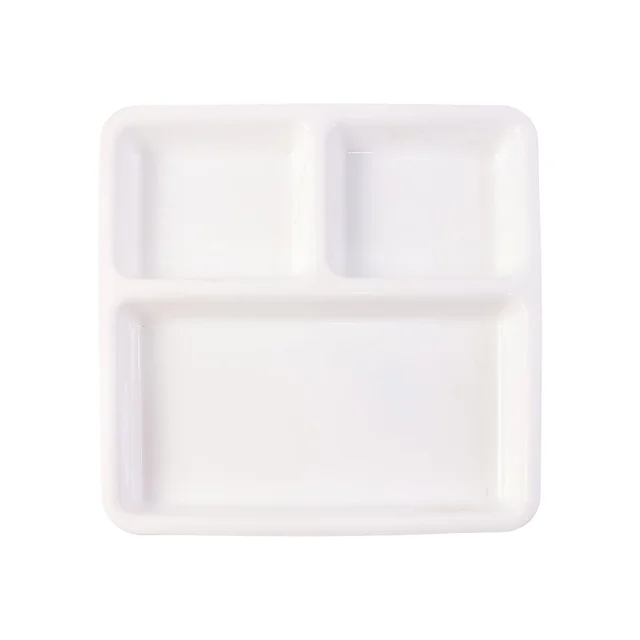 Plastic 3-Compartment Plate – Durable & Portion-Controlled Meal Serving