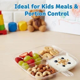 Plastic 4-Compartment Serving Tray – Durable & Portable Kitchen Tray