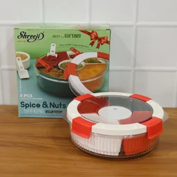 Plastic 5-compartment Spice Storage Box – Easy Kitchen Organization