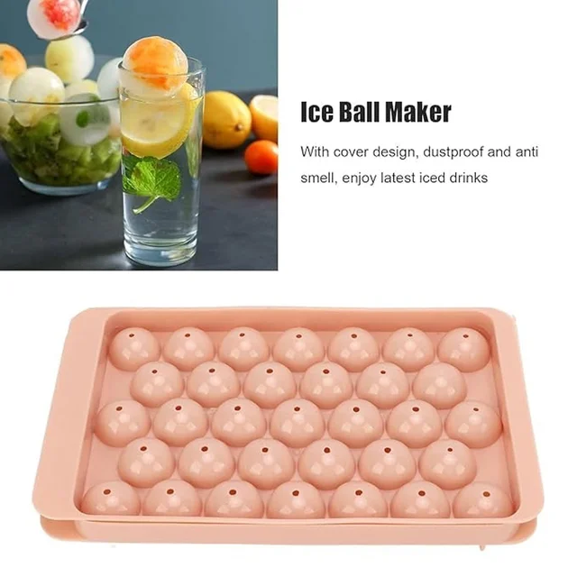 Plastic Ball Ice Cube Tray – Durable & Easy Release with Lid