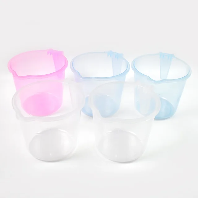Plastic Bath Mug – 1200ML Transparent Mix Colour (Set of 5) | Mini Bubbles