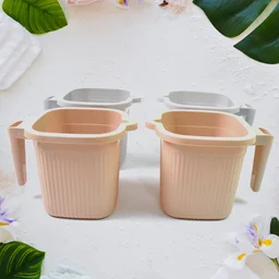 Plastic Bath Mug Set – Square, 1000ml (4 Pc) | Mini Bubbles