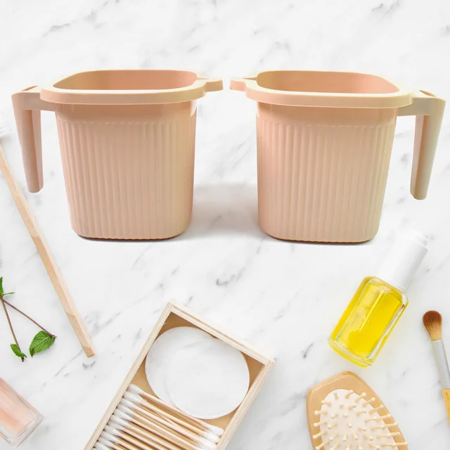 Plastic Bath Mug Set – Square, 1000ml (4 Pc) | Mini Bubbles
