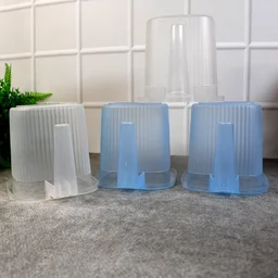 Plastic Bathroom Mugs – Transparent 1000 ML (Set of 4) | Bathora