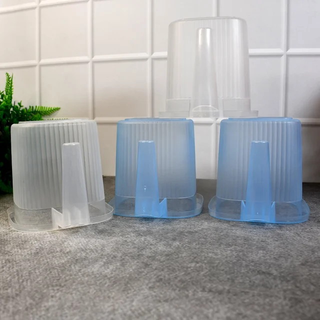 Plastic Bathroom Mugs – Transparent 1000 ML (Set of 4) | Bathora