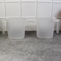 Plastic Bathroom Mugs – Transparent 1000 ML (Set of 4) | Bathora