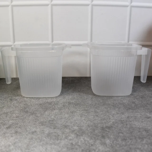 Plastic Bathroom Mugs – Transparent 1000 ML (Set of 4) | Bathora