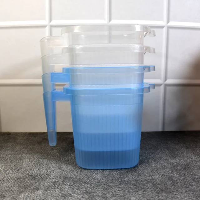 Plastic Bathroom Mugs – Transparent 1000 ML (Set of 4) | Bathora