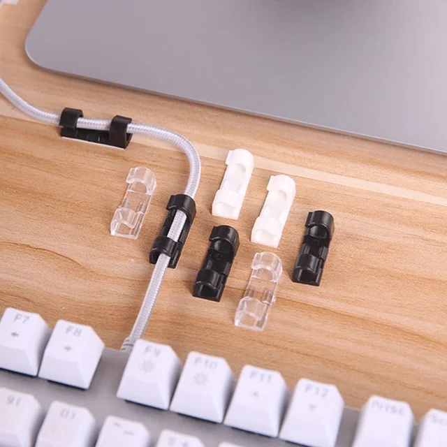 Plastic Cable Clips – Strong Adhesive Wire Organizer (20 Pcs) | WipeTech