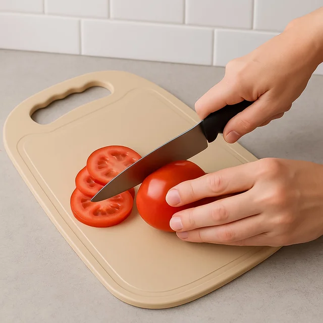 Plastic Chopping Board 34x23 cm – Durable, Non-Slip with Handle
