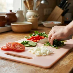 Plastic Chopping Board with Handle Grip – Compact 30x20cm