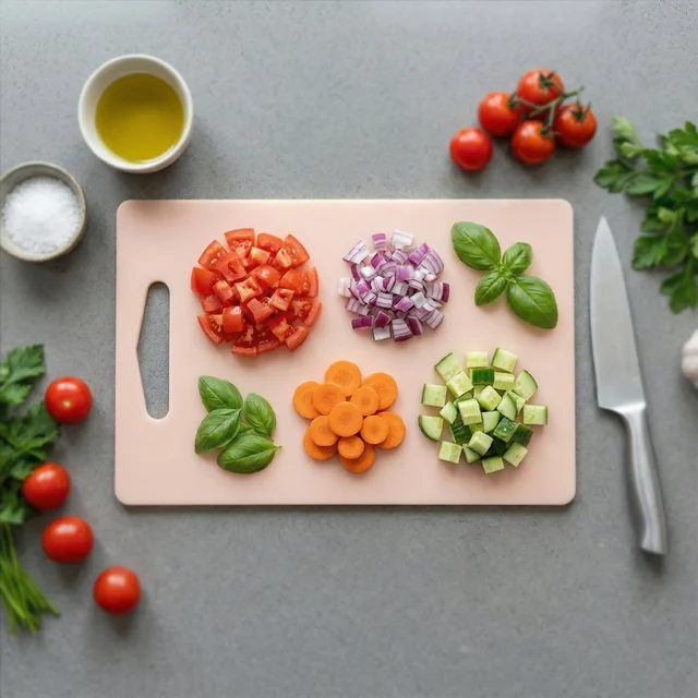 Plastic Chopping Board with Handle Grip – Compact 30x20cm