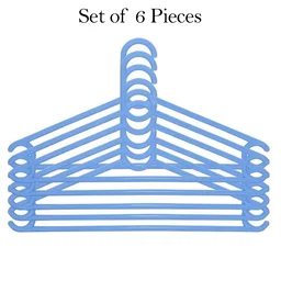 Plastic Clothes Hanger Set (6 Pcs) – Durable & Space-Saving | Indo Glow