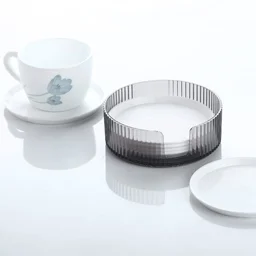 Plastic Coasters Set of 6 – Spill Protection for Tables | Tidy Table