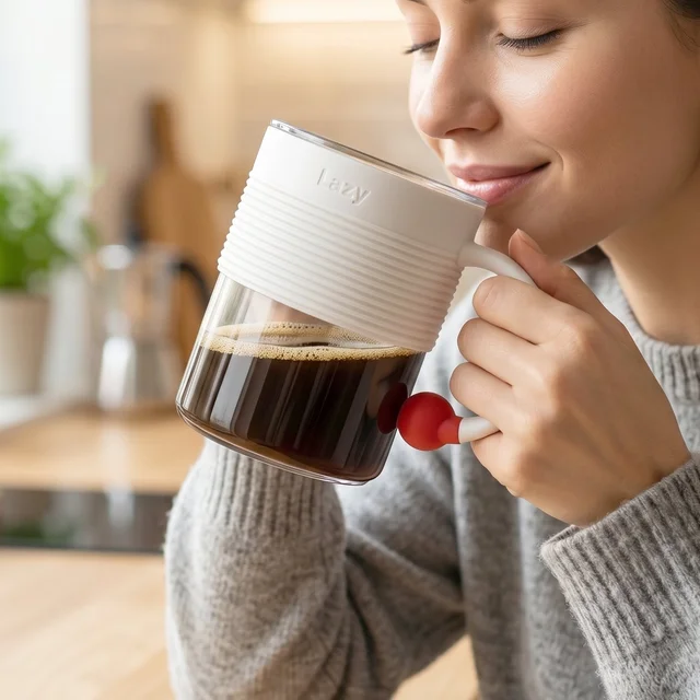 Plastic Coffee Mug – Unbreakable with Ring Handle Anti-Slip Grip