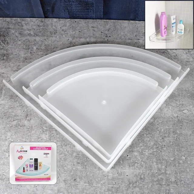 Plastic Corner Shelf Set – 3 Pcs Wall Mounted | Bathora