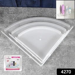 Plastic Corner Shelf Set – 3 Pcs Wall Mounted | Bathora