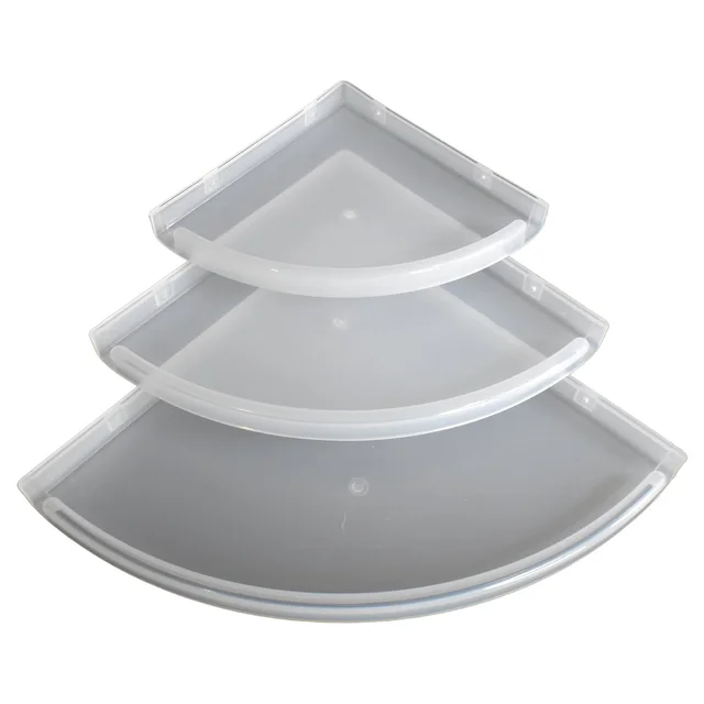 Plastic Corner Shelf Set – 3 Pcs Wall Mounted | Bathora
