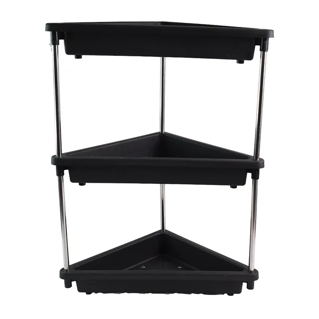 Plastic Corner Storage Rack – 3-Layer Space-Saving Shelf