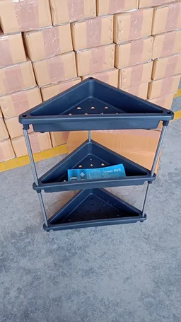 Plastic Corner Storage Rack – 3-Layer Space-Saving Shelf