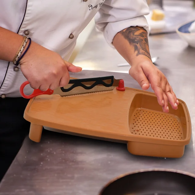 Plastic Cutting Board – Non-Slip with Holder |