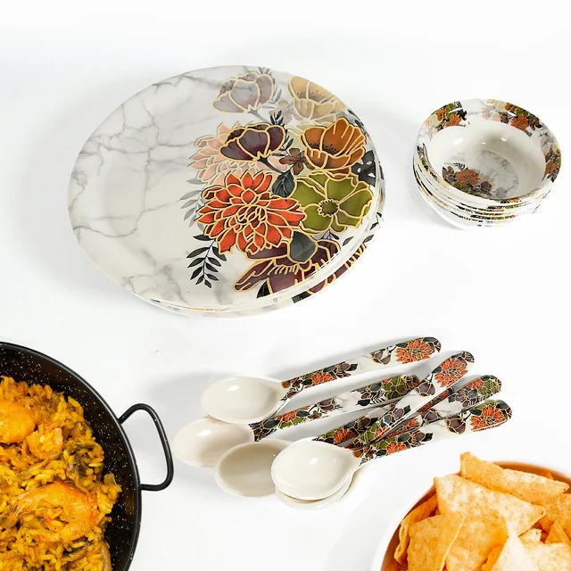 Plastic Dinner Set – 18-Piece Microwave & Dishwasher Safe | Jiaqi