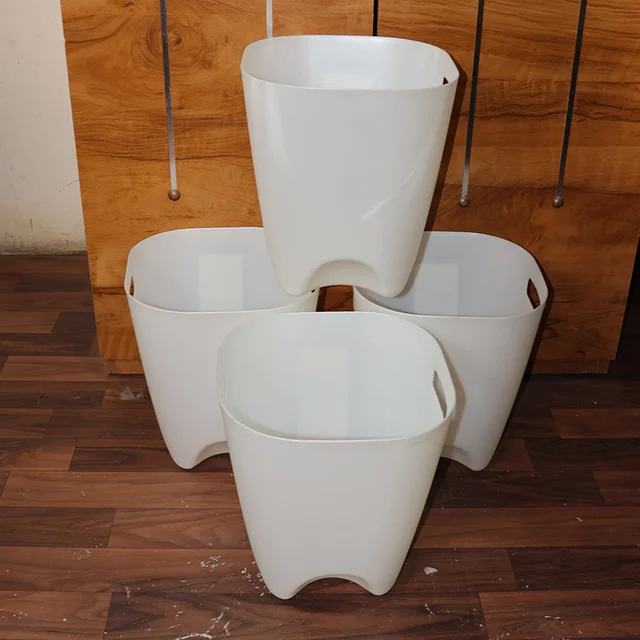 Plastic Dustbin Set – Compact Square for Home & Office (4 Pc)