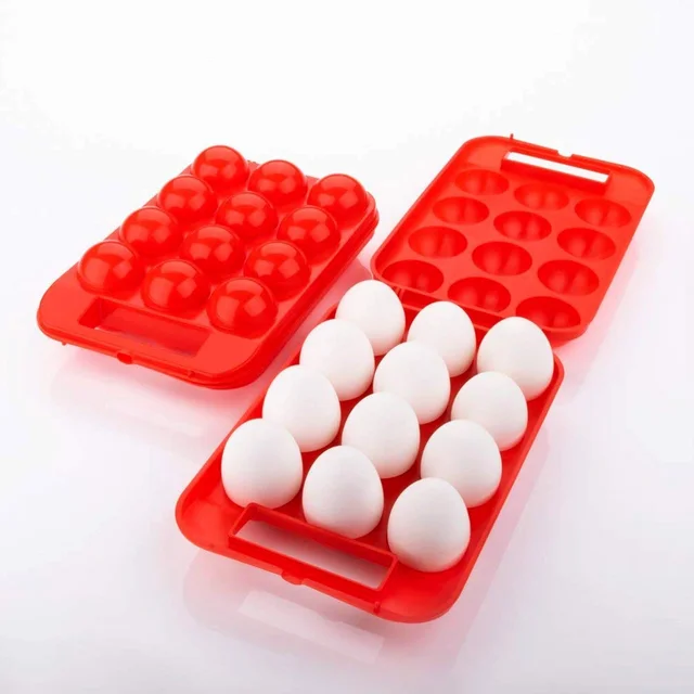Plastic Egg Carrier – 12 Egg Storage Box for Fridge & Travel | Organivo