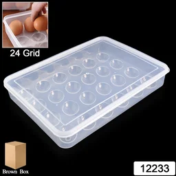 Plastic Egg Storage Container – Clear 24-Grid Fridge Organizer