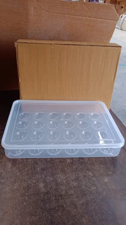 Plastic Egg Storage Container – Clear 24-Grid Fridge Organizer